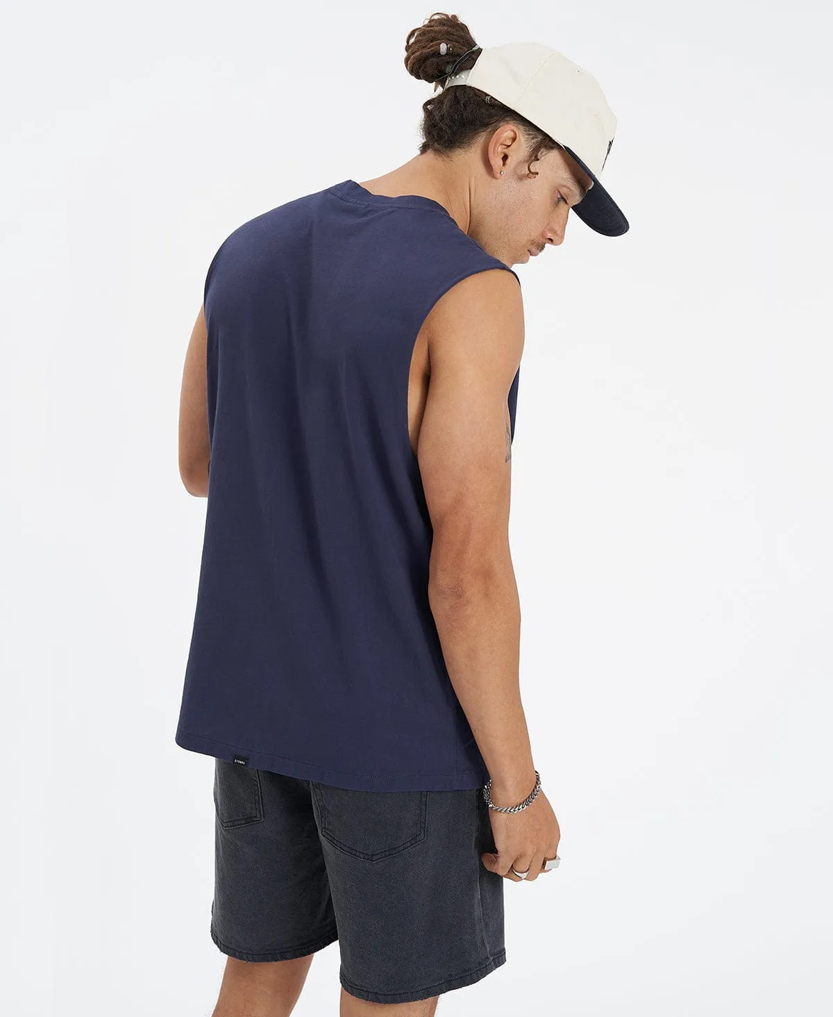 Minimal Thrills Merch Fit Muscle Tee Station Navy sold by Neverland product image thumbnail 2