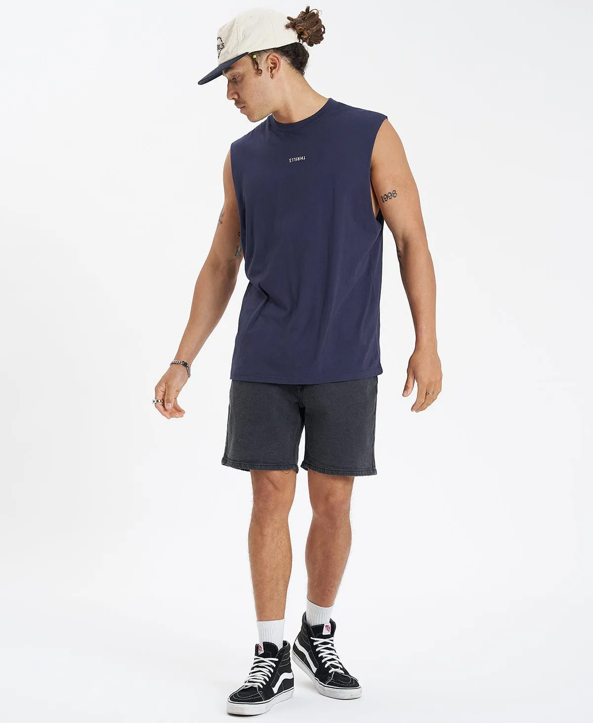 Minimal Thrills Merch Fit Muscle Tee Station Navy sold by Neverland product image thumbnail 5