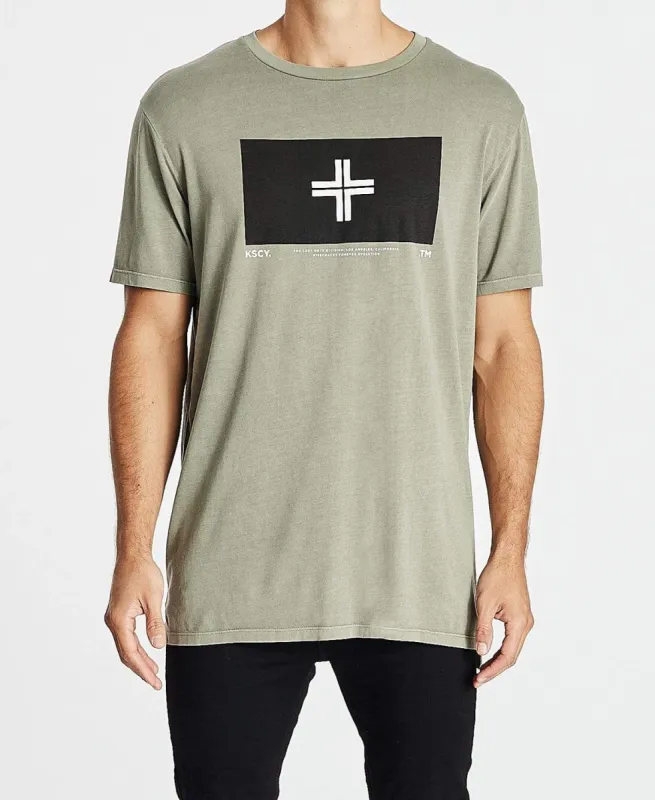 Independent Step Hem T-Shirt Pigment Khaki sold by Neverland