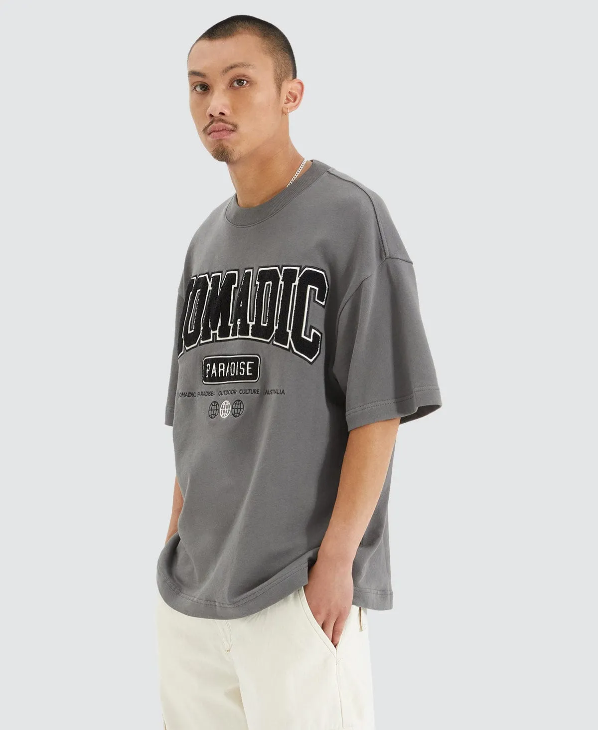College Heavy Loopback Street Tee Castlerock Grey sold by Neverland product image thumbnail 5