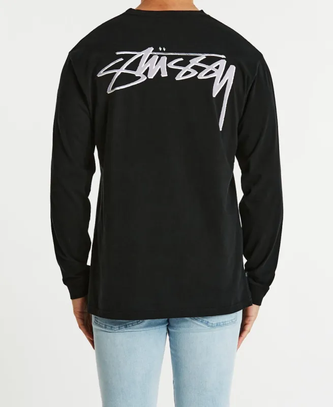 Shadow Script Long Sleeve T-Shirt Pigment Black sold by Neverland