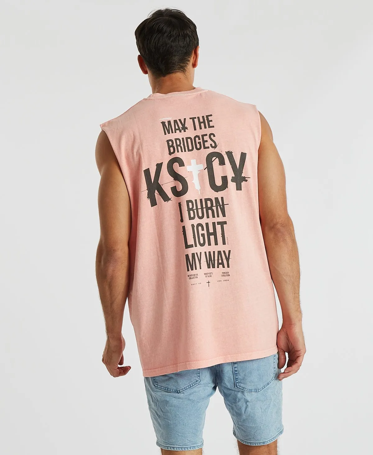 Grown Relaxed Muscle Tee Pigment Blossom Pink sold by Neverland