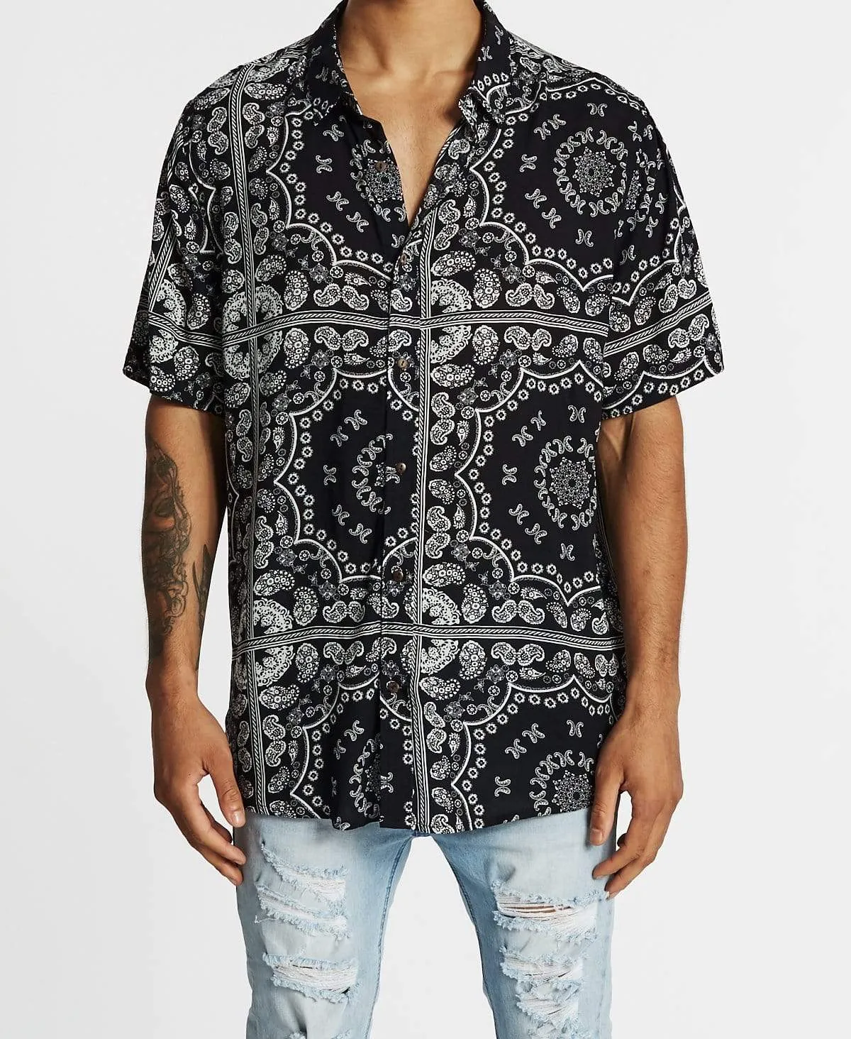 Prince Relaxed Party Shirt Black/White sold by Neverland