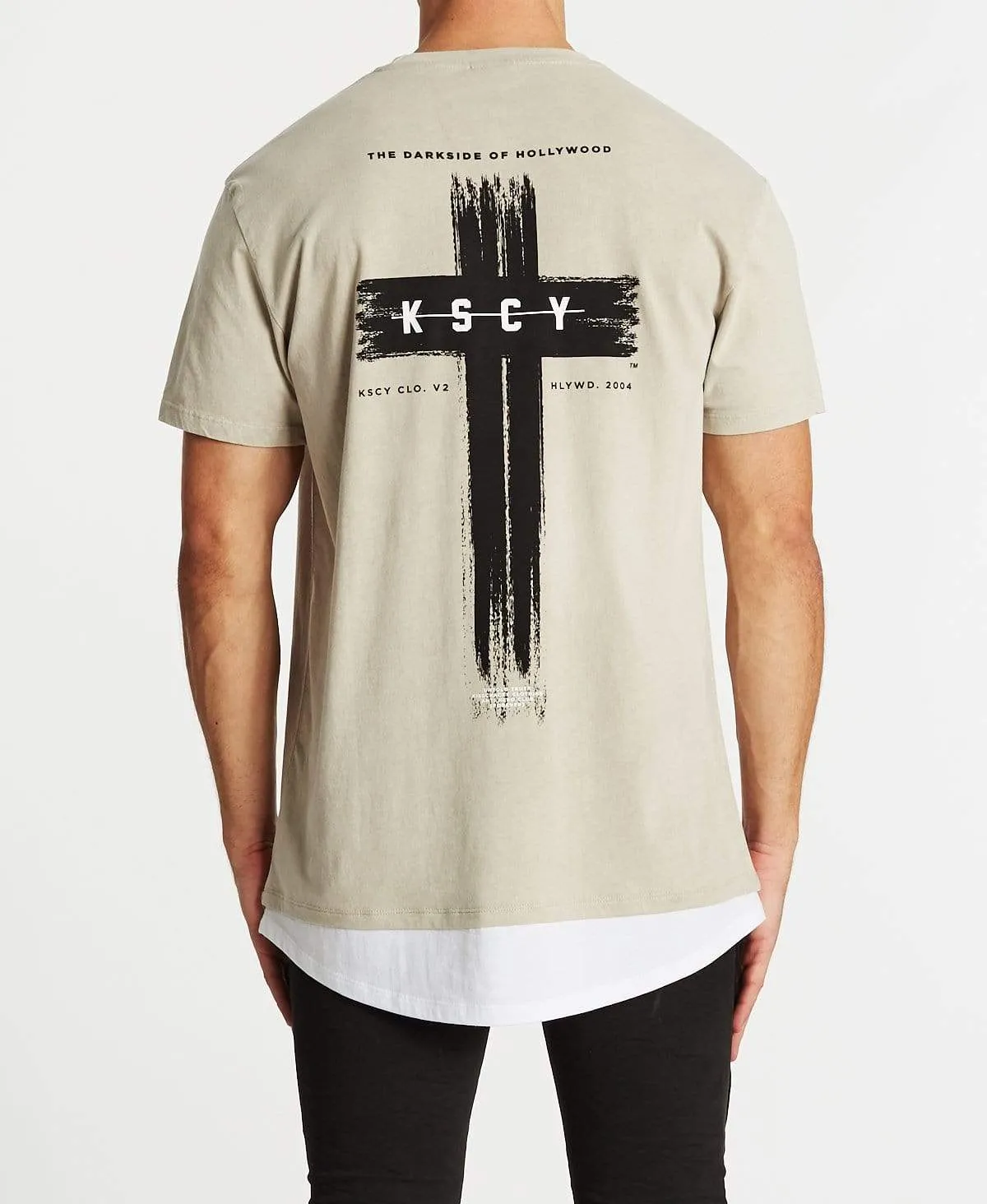 Darkside Of Hollywood Relaxed Layered T-Shirt Pigment Stone sold by Neverland