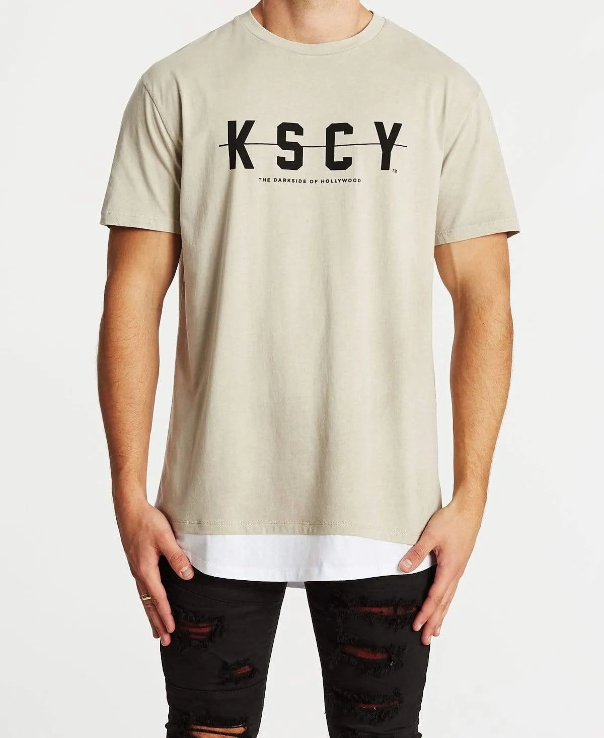 Darkside Of Hollywood Relaxed Layered T-Shirt Pigment Stone sold by Neverland product image thumbnail 2