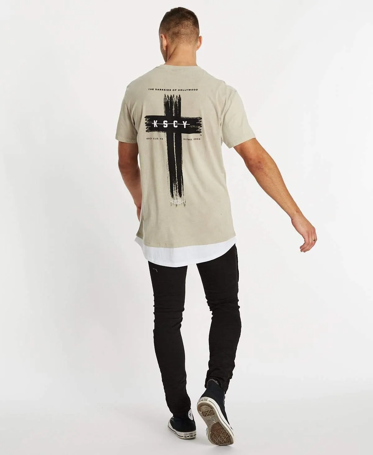 Darkside Of Hollywood Relaxed Layered T-Shirt Pigment Stone sold by Neverland product image thumbnail 5