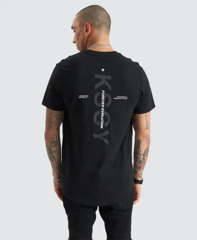 Tustin Dual Curved Tee Jet Black sold by Neverland