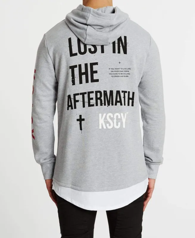 Vernon Layered Cape Hoodie Back Grey Marle sold by Neverland