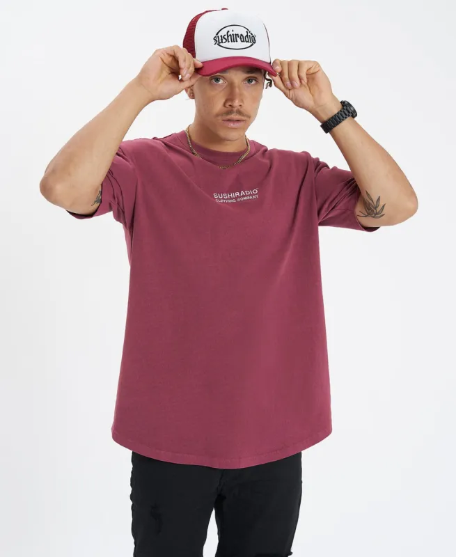 Deciduous Box Fit Scoop T-Shirt Red sold by Neverland