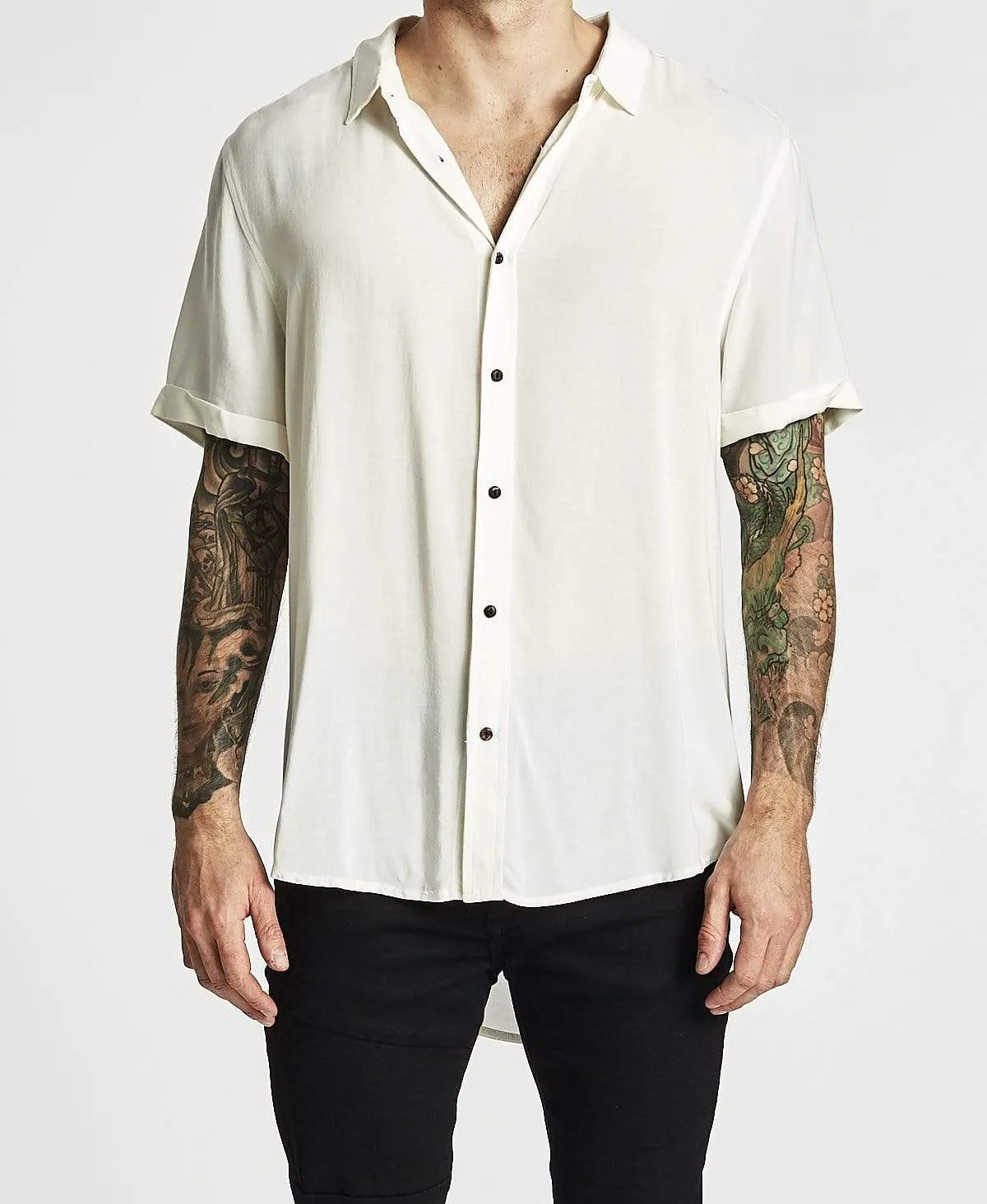 Drift Standard Short Sleeve Shirt White sold by Neverland