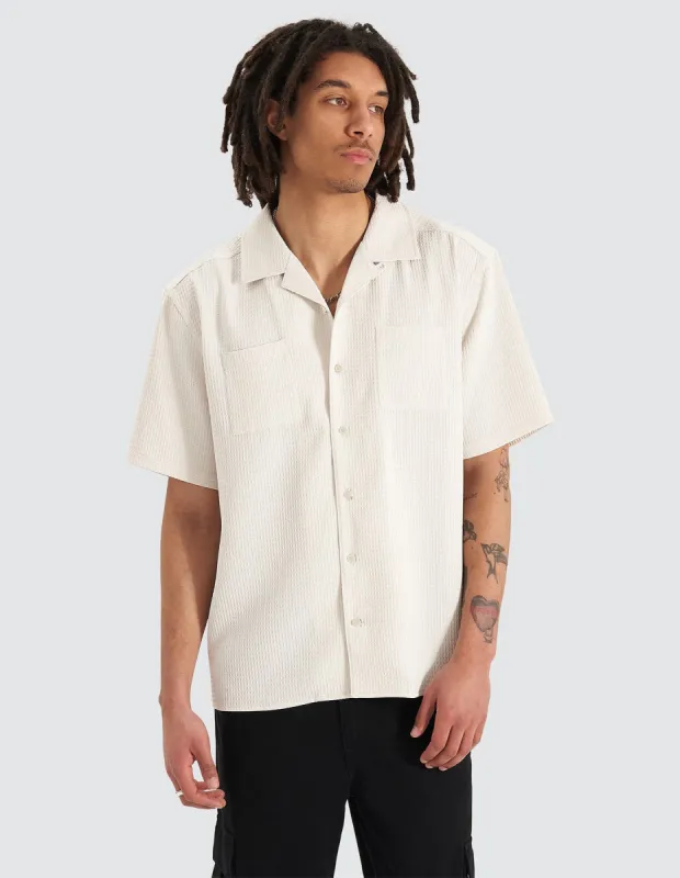 Crepes Cropped Resort Shirt Bone sold by Neverland