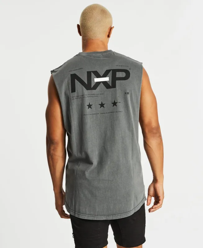 Strange Scoop Back Muscle Tee Pigment Charcoal sold by Neverland