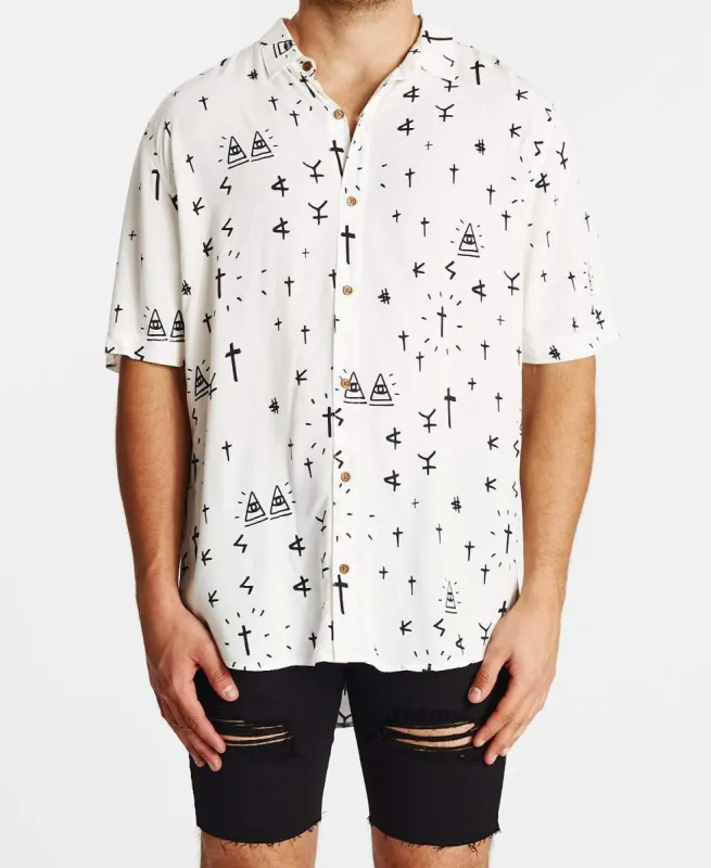 Aces Relaxed Short Sleeve Shirt Black Print sold by Neverland