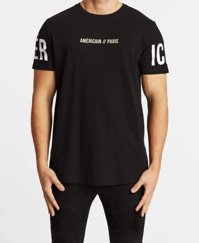 Centre Ville Dual Curved Tee Jet Black sold by Neverland