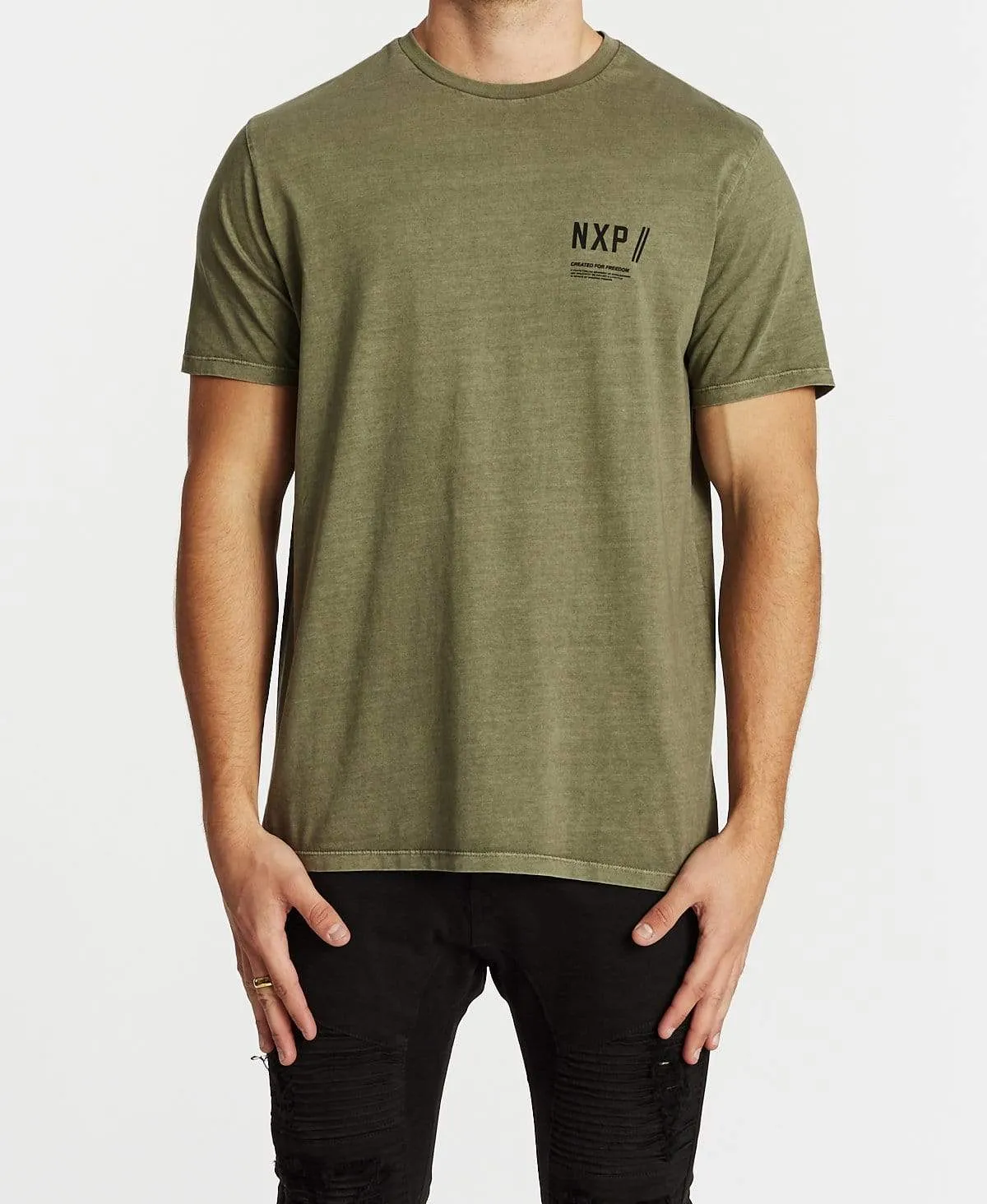 Vision Scoop Back T-Shirt Pigment Khaki sold by Neverland product image thumbnail 2