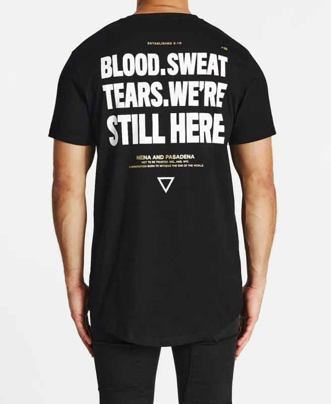 Still Here Cape Back T-Shirt Jet Black sold by Neverland