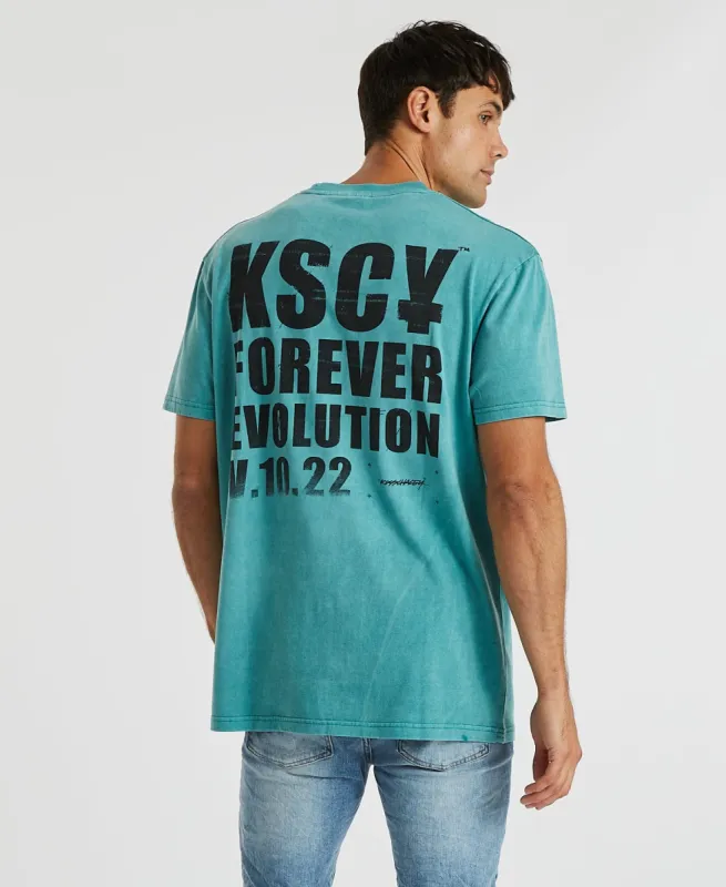 Wrath Relaxed T-Shirt Pigment Dusty Turquoise Blue sold by Neverland