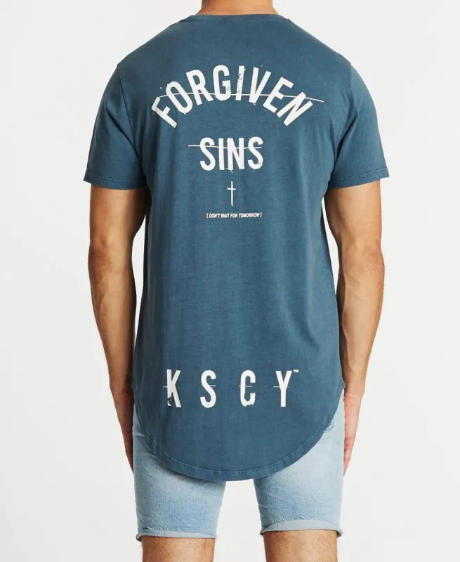 Forgiven Sins Dual Curved T-Shirt Pigment Ocean Blue sold by Neverland