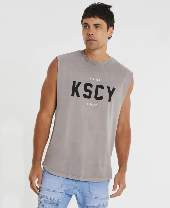 Manifest Dual Curved Muscle Tee Pigment Gull Grey sold by Neverland