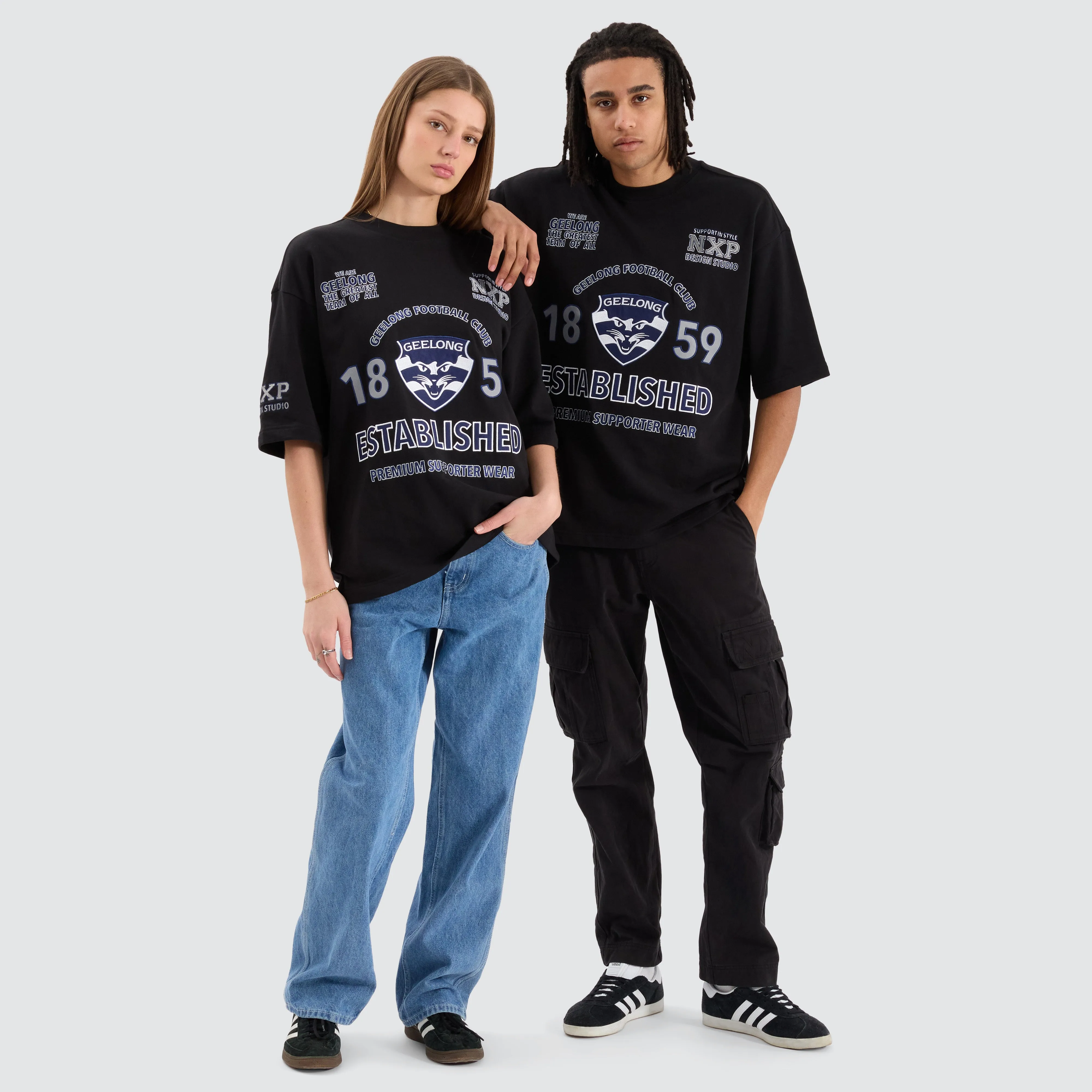 Geelong Cats AFL Mega Loopback Tee Jet Black sold by Neverland product image thumbnail 4