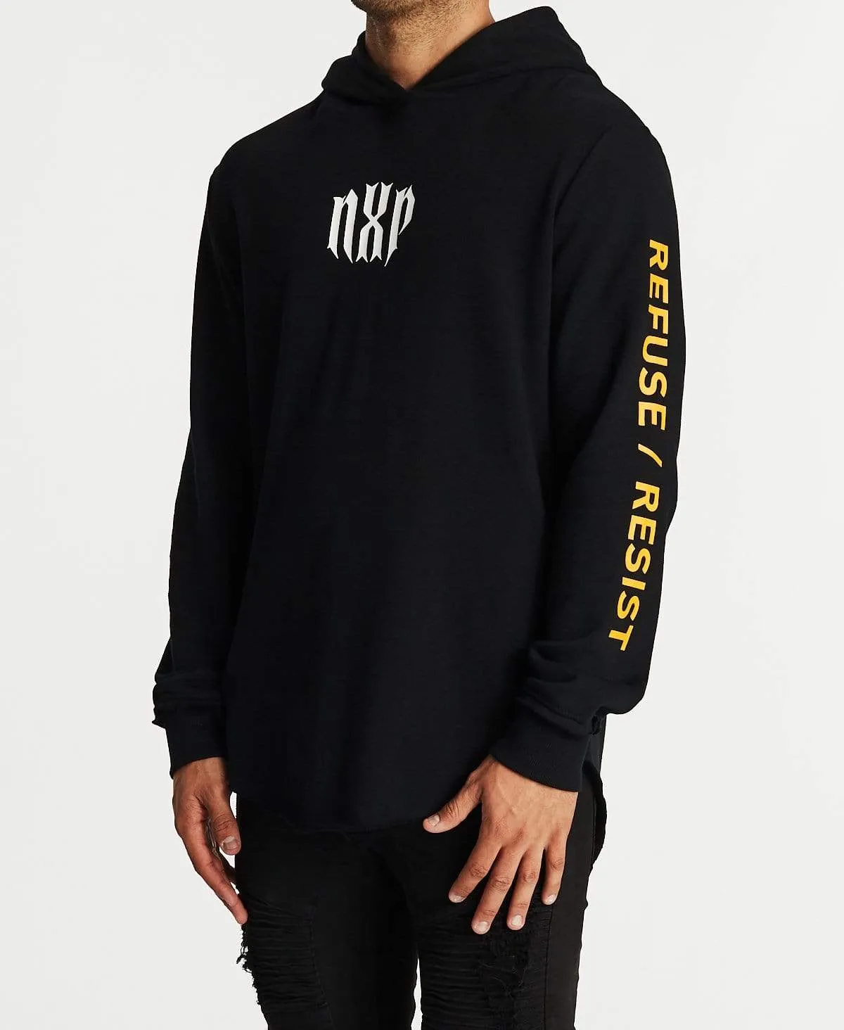 Denial Dual Curved Hoodie Jet Black sold by Neverland product image thumbnail 4