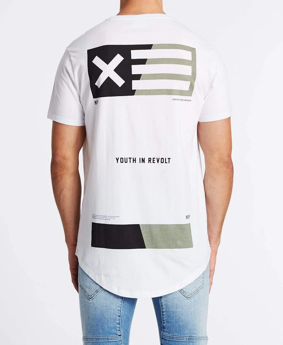 Revolt Cape Back T-Shirt White sold by Neverland