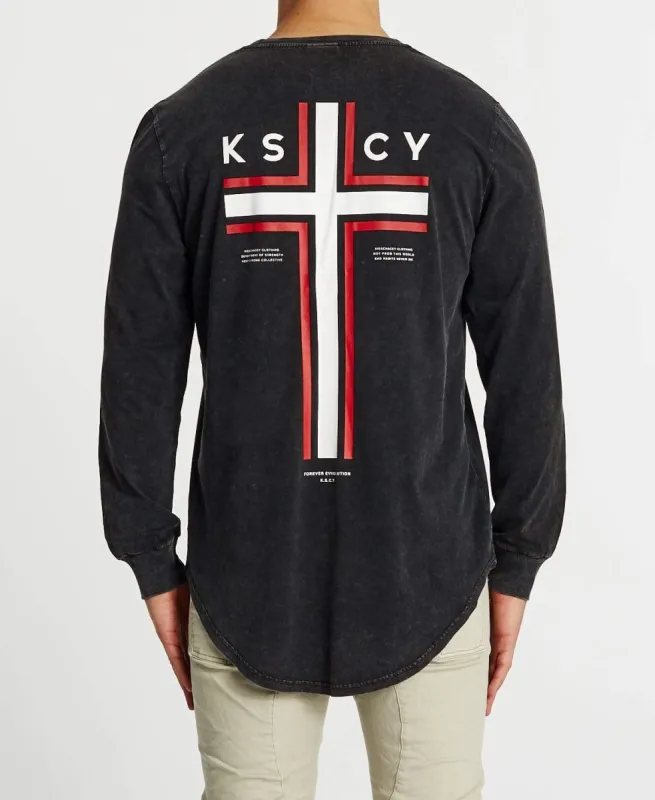 Monterey Cape Back Long Sleeve T-Shirt Acid Black sold by Neverland