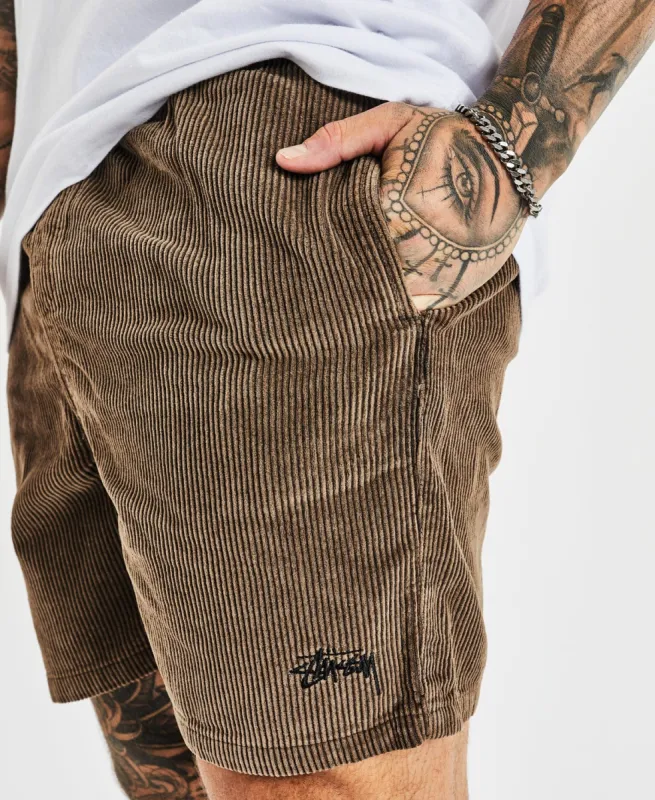 Wide Wale Cord Beach Shorts Pigment Brown sold by Neverland