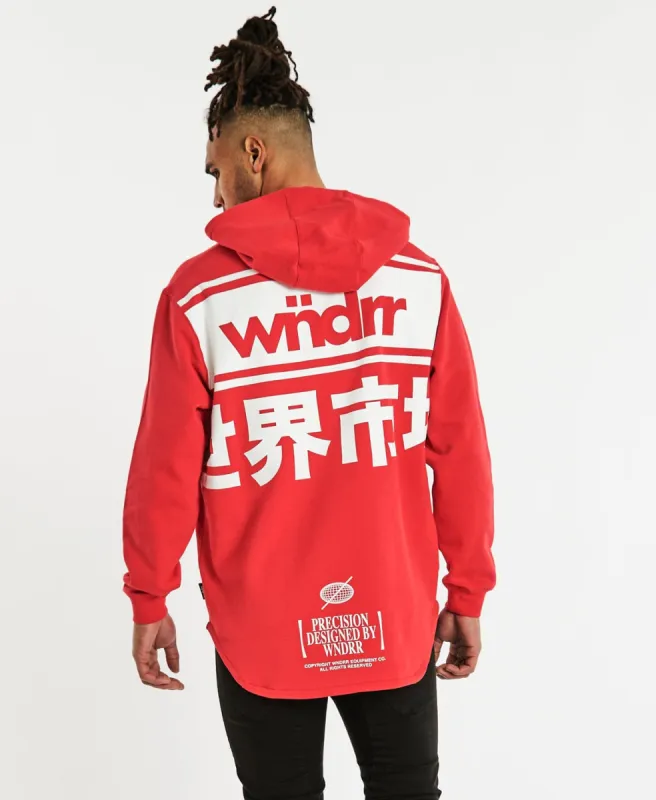 Precision Curved Hem Hoodie Red sold by Neverland