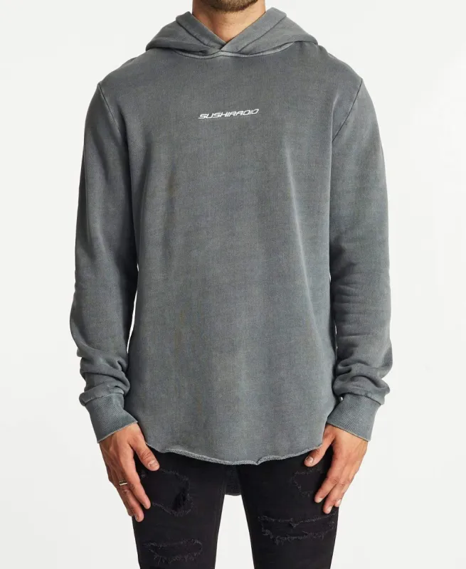 Life Line Dual Curved Hoodie Pigment Charcoal sold by Neverland