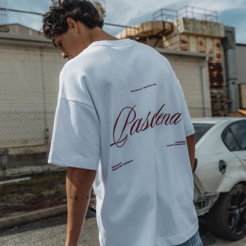 Date Night Loopback Raptor Tee Optical White sold by Neverland