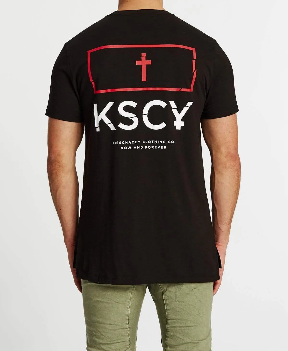 Tucson Step Hem T-Shirt Jet Black sold by Neverland