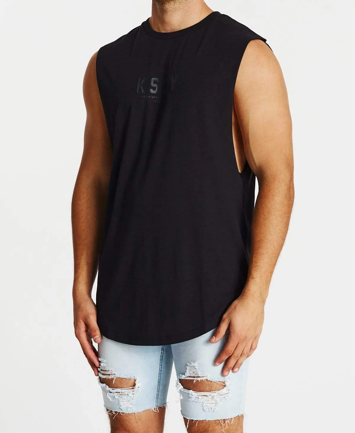 Vain Dual Curved Muscle Tee Jet Black sold by Neverland product image thumbnail 3