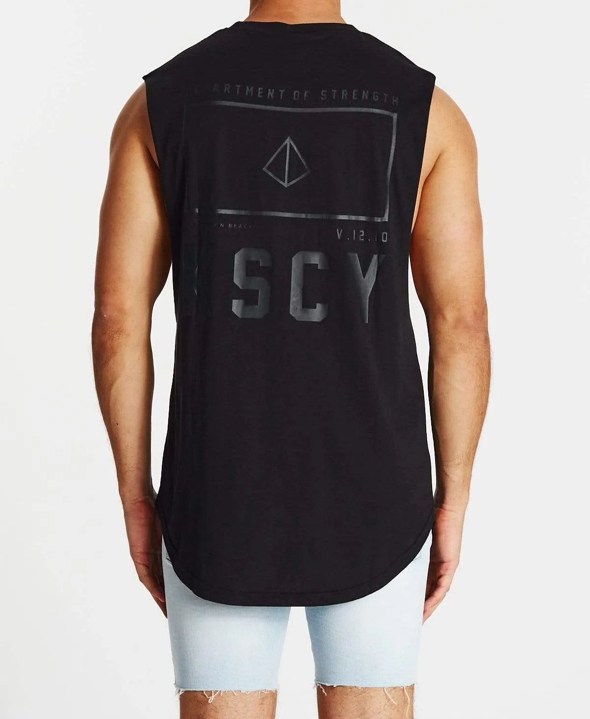 Vain Dual Curved Muscle Tee Jet Black sold by Neverland