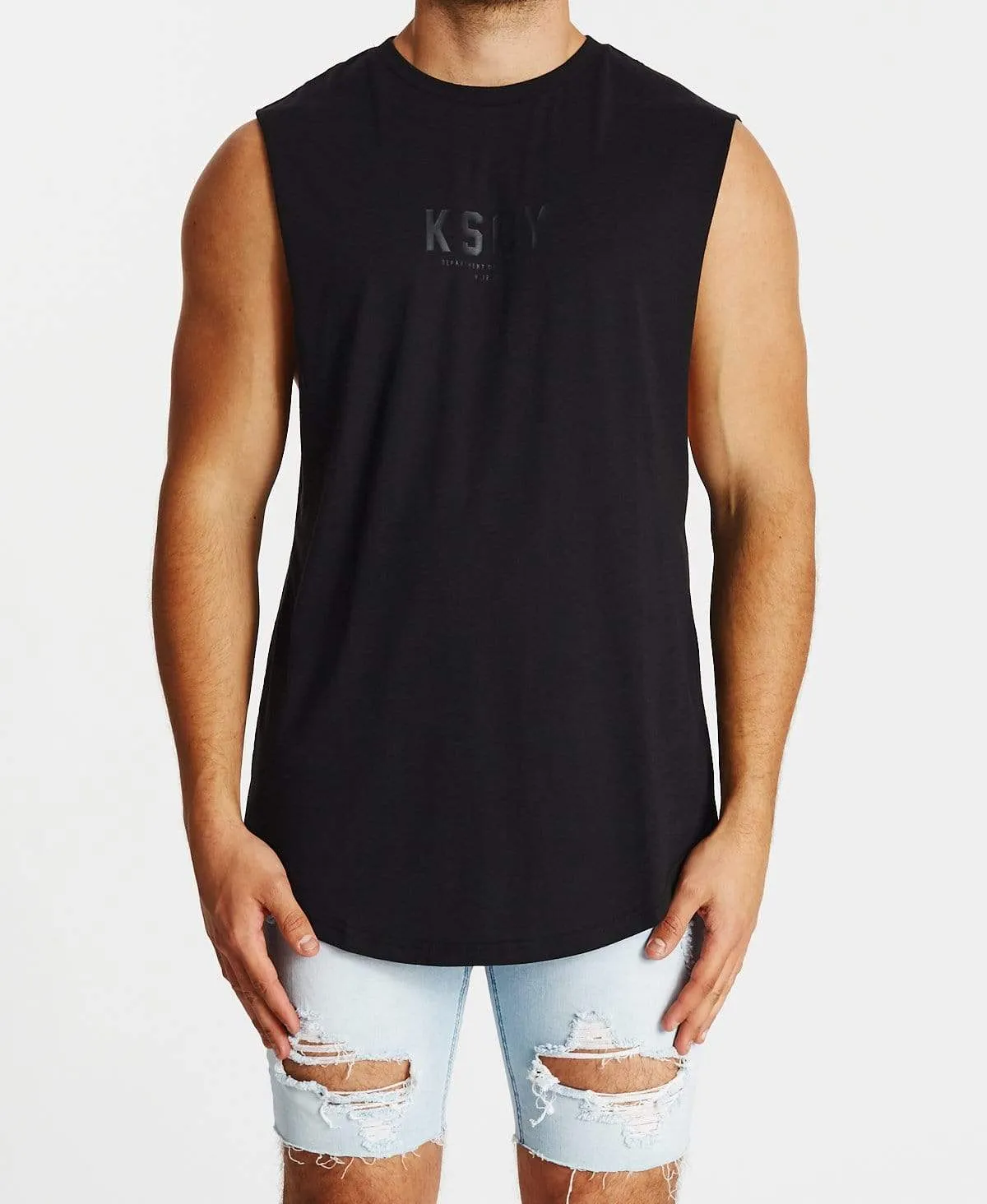 Vain Dual Curved Muscle Tee Jet Black sold by Neverland product image thumbnail 2