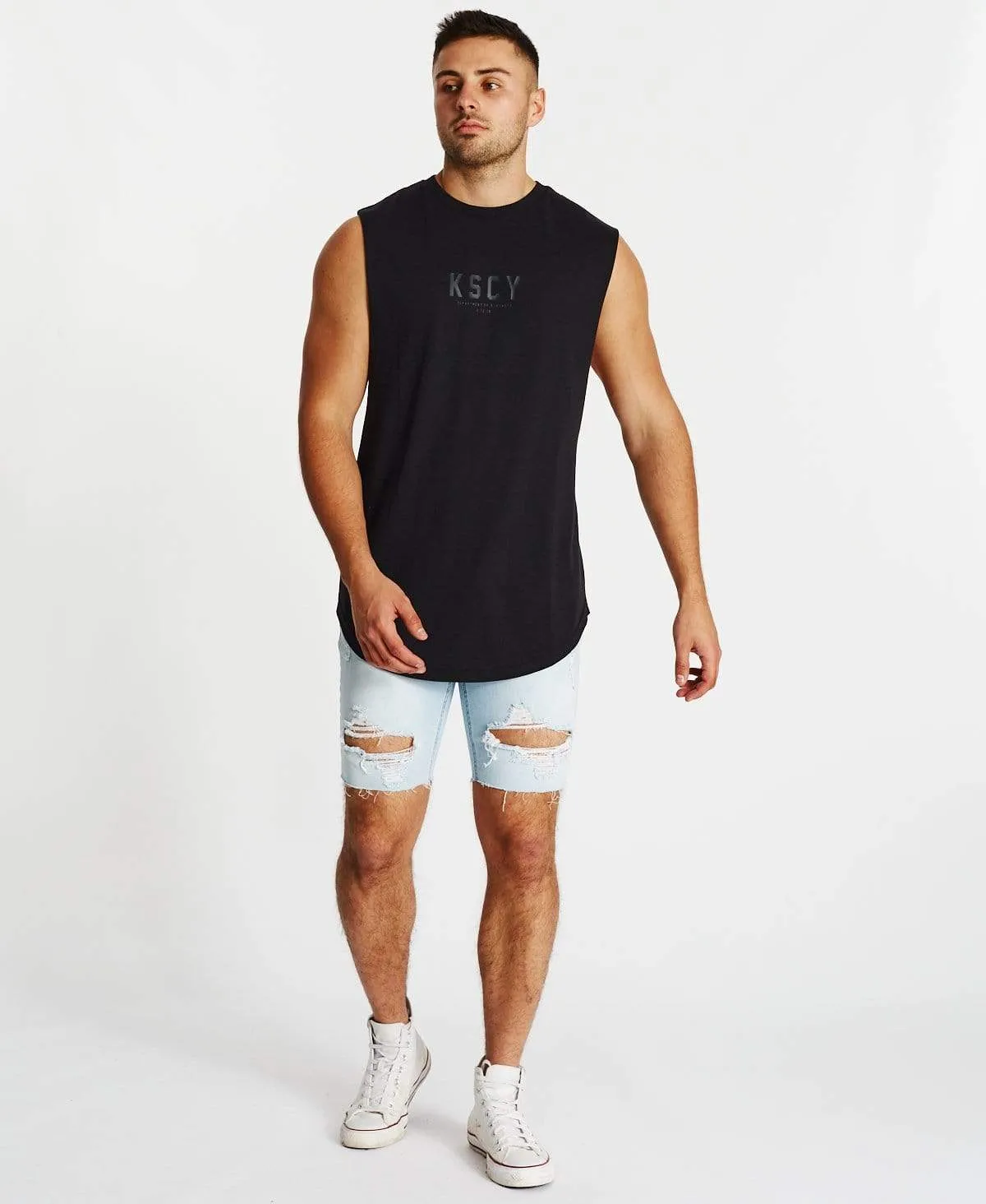 Vain Dual Curved Muscle Tee Jet Black sold by Neverland product image thumbnail 4