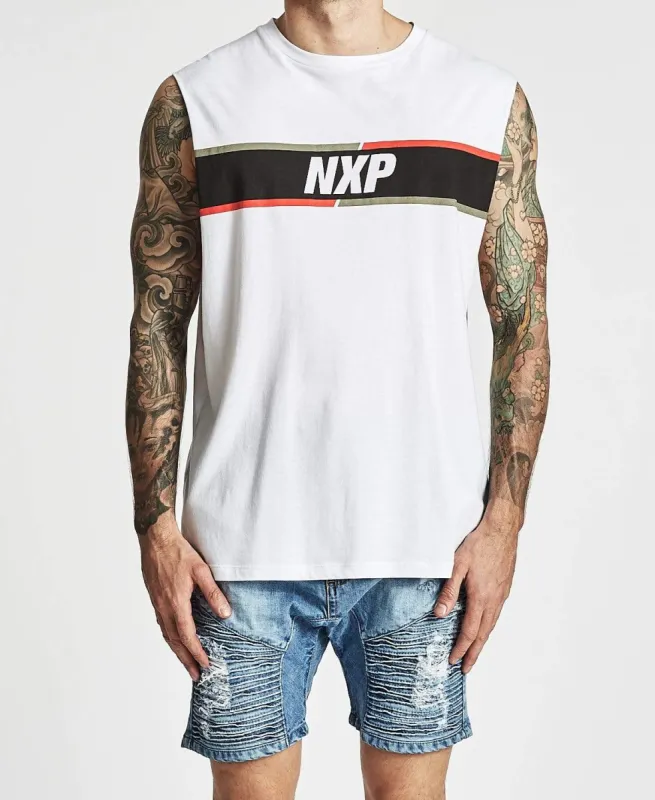 Capital Scoop Back Muscle Tee White sold by Neverland