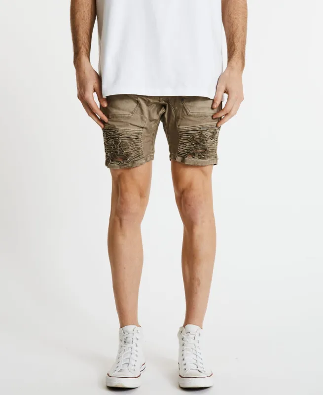 Carter Denim Shorts Brindle sold by Neverland