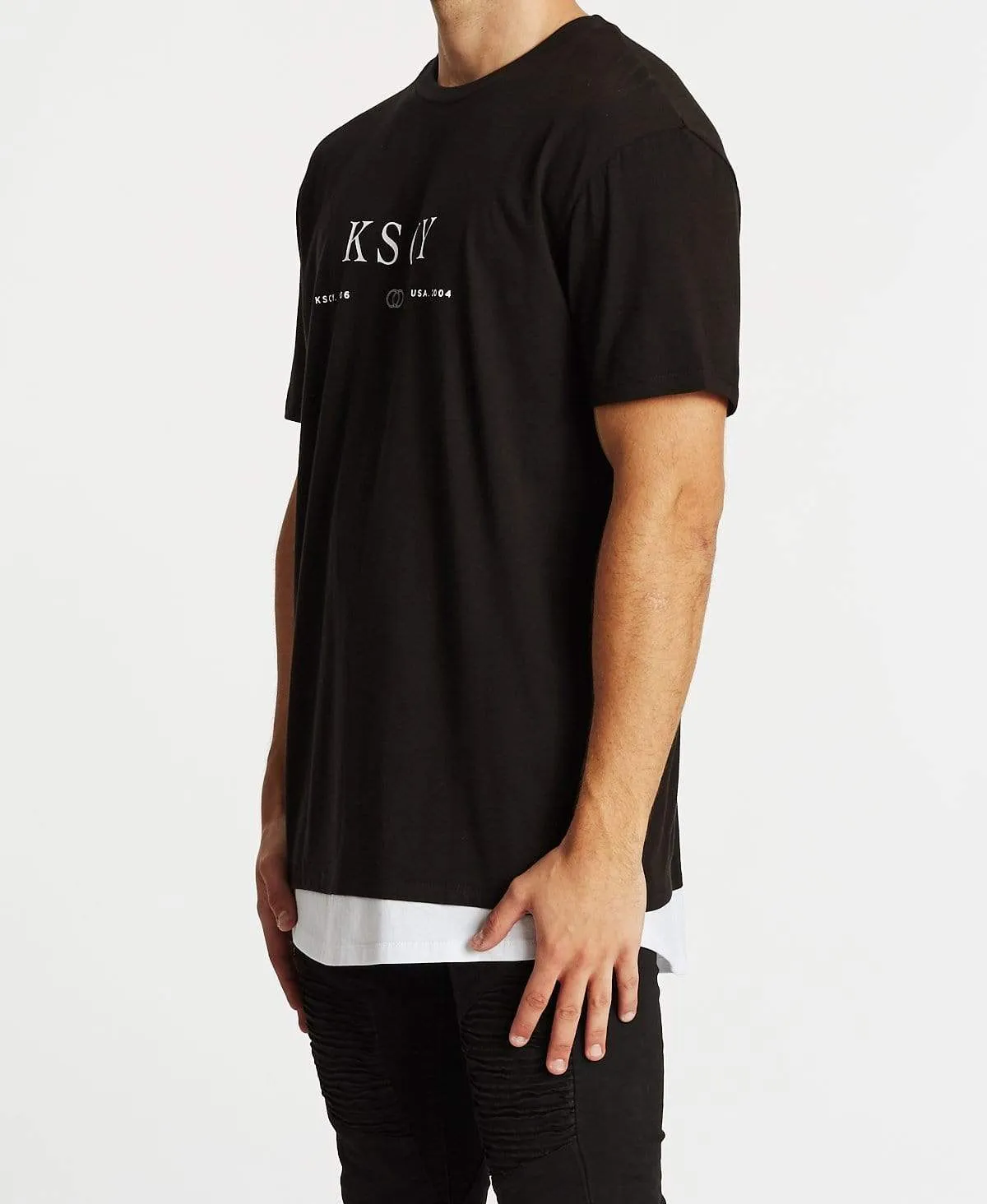 Save Us Relaxed Layered T-Shirt Jet Black sold by Neverland product image thumbnail 3