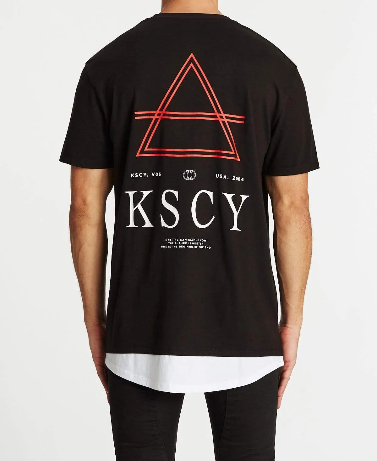 Save Us Relaxed Layered T-Shirt Jet Black sold by Neverland