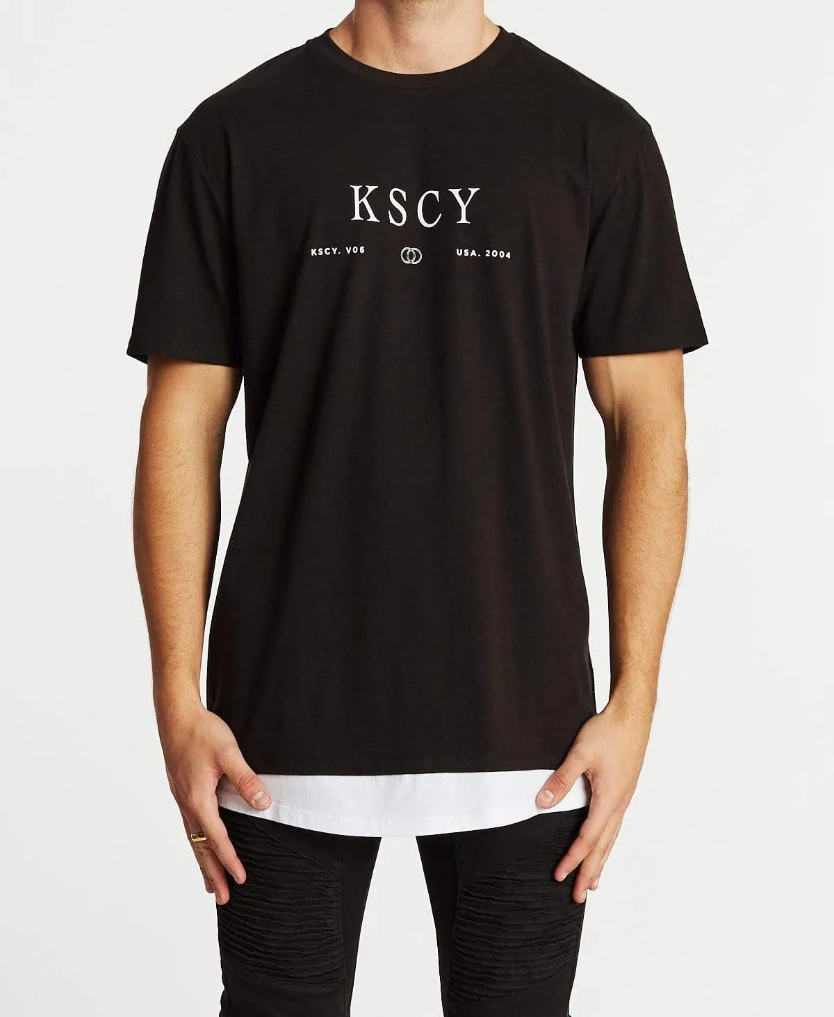 Save Us Relaxed Layered T-Shirt Jet Black sold by Neverland product image thumbnail 2