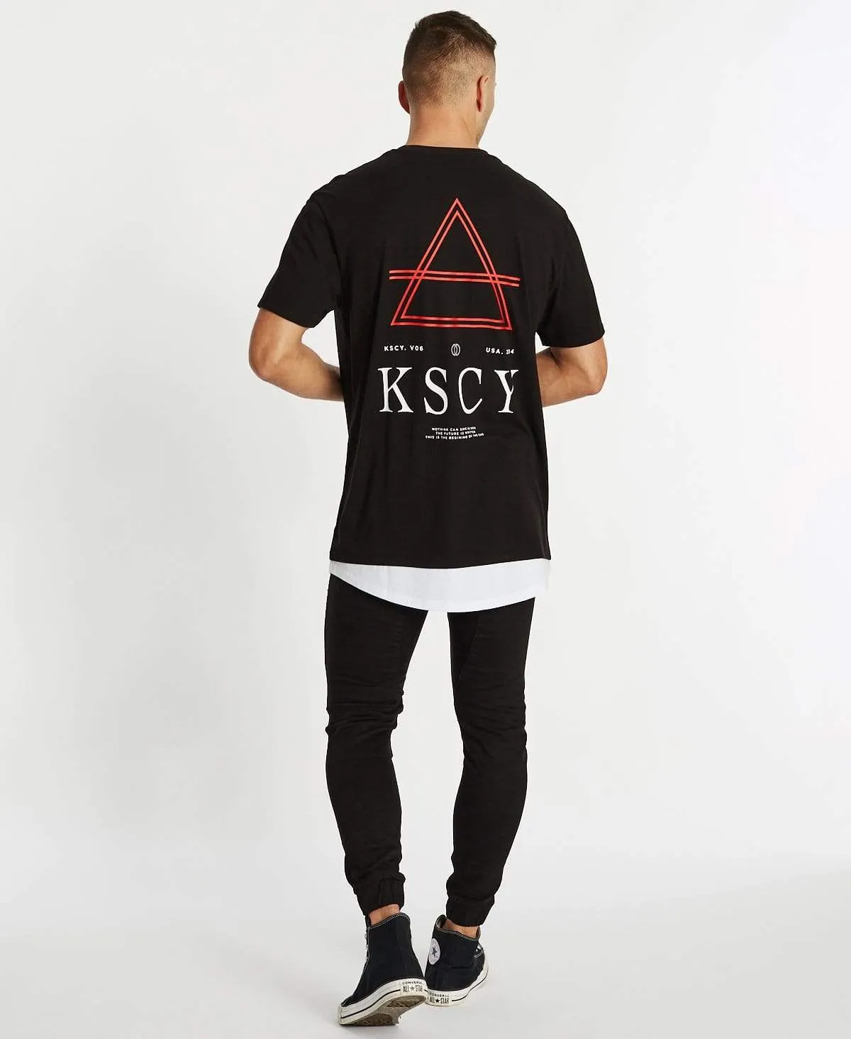 Save Us Relaxed Layered T-Shirt Jet Black sold by Neverland product image thumbnail 5