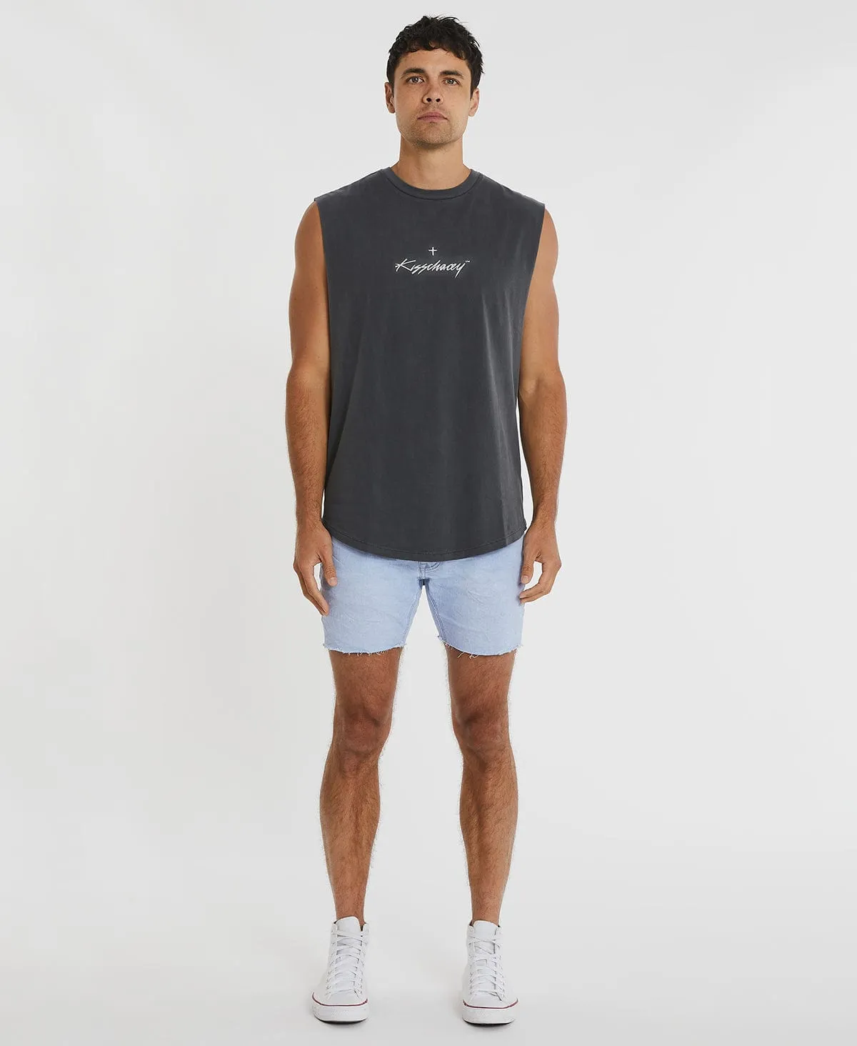 Revolver Dual Curved Muscle Tee Pigment Asphalt sold by Neverland product image thumbnail 3