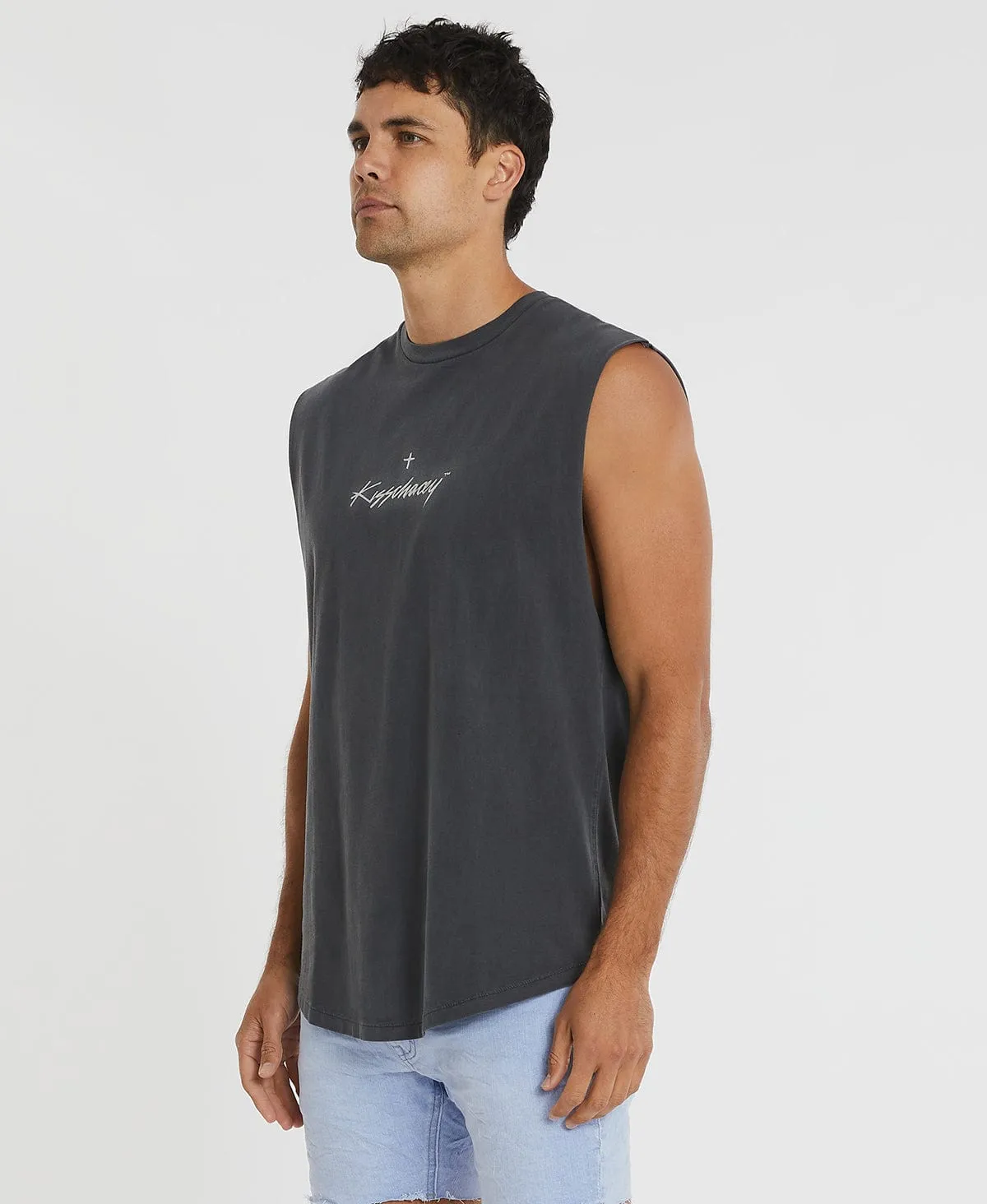 Revolver Dual Curved Muscle Tee Pigment Asphalt sold by Neverland product image thumbnail 4