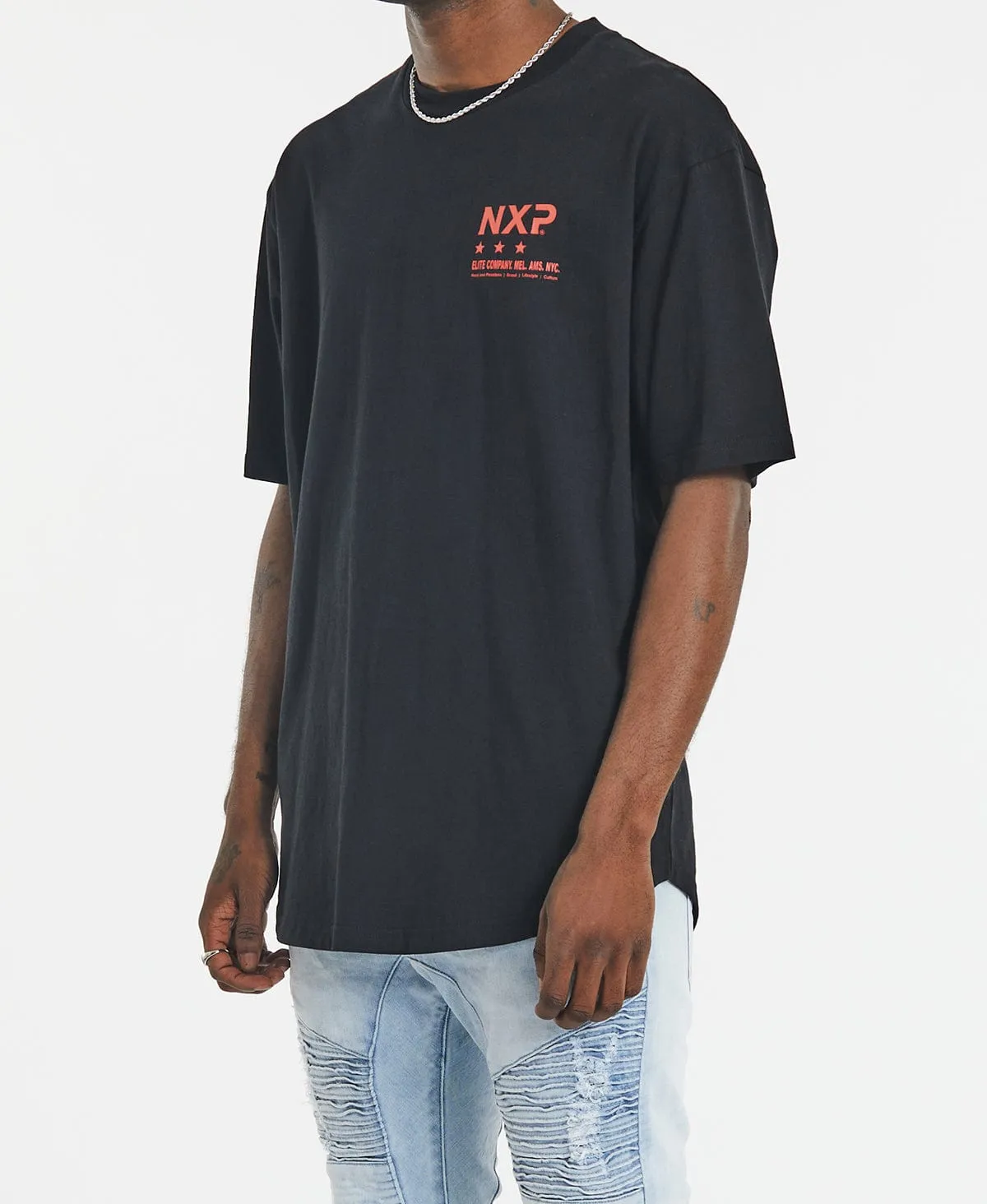 District Box Fit Scoop T-Shirt Jet Black sold by Neverland product image thumbnail 4