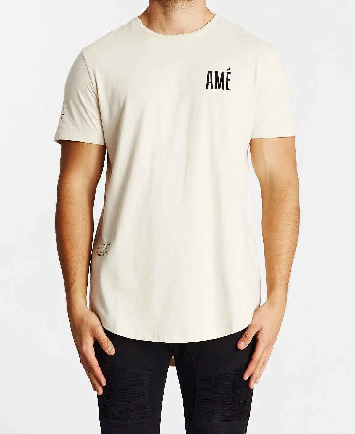A La Fin Dual Curved T-Shirt Sand sold by Neverland