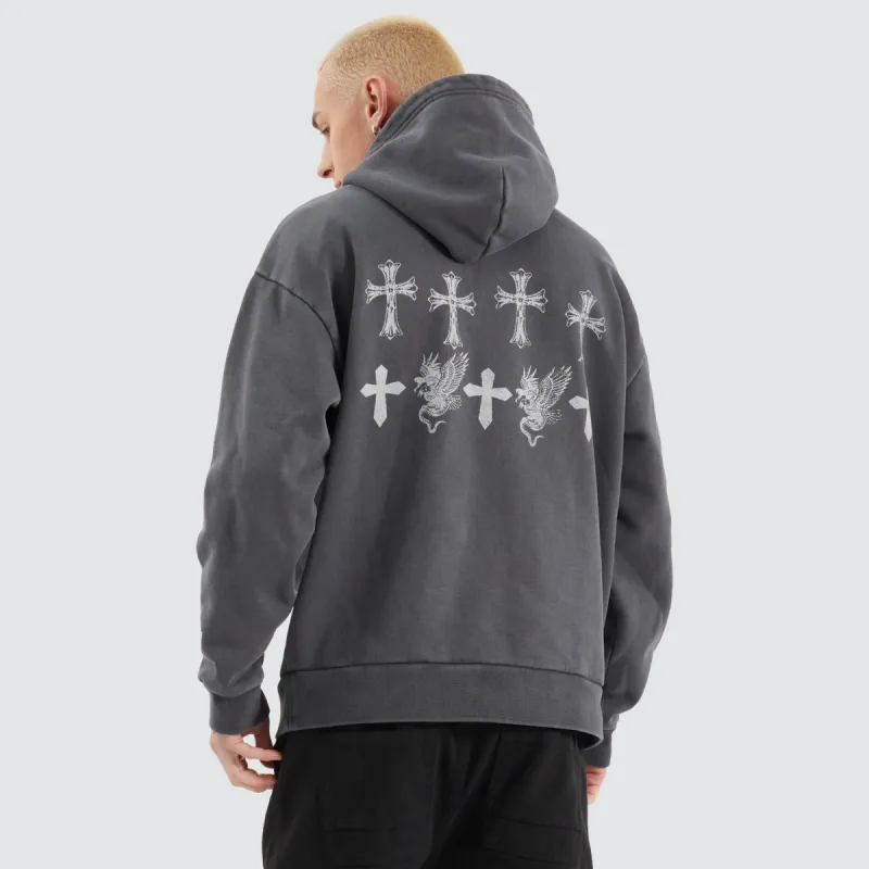 Last Frontier Heavy Relaxed Hoodie Pigment Asphalt sold by Neverland