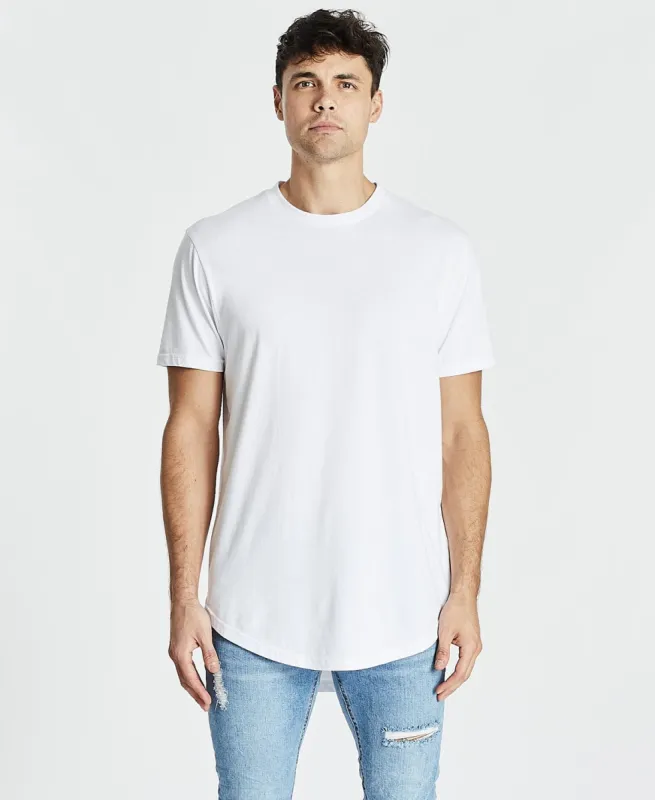 Essentials Dual Curved T-Shirt White sold by Neverland