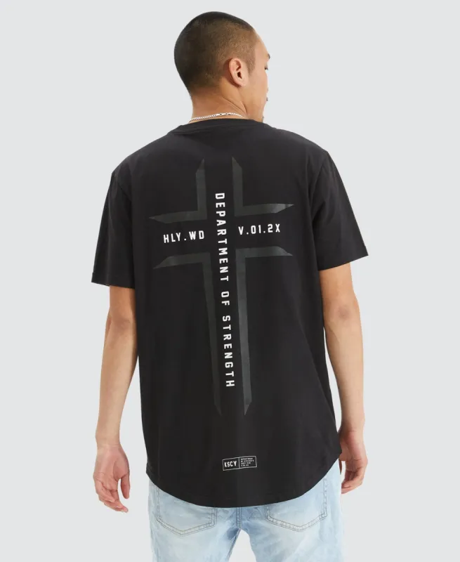 Avenham Dual Curved T-Shirt Jet Black sold by Neverland