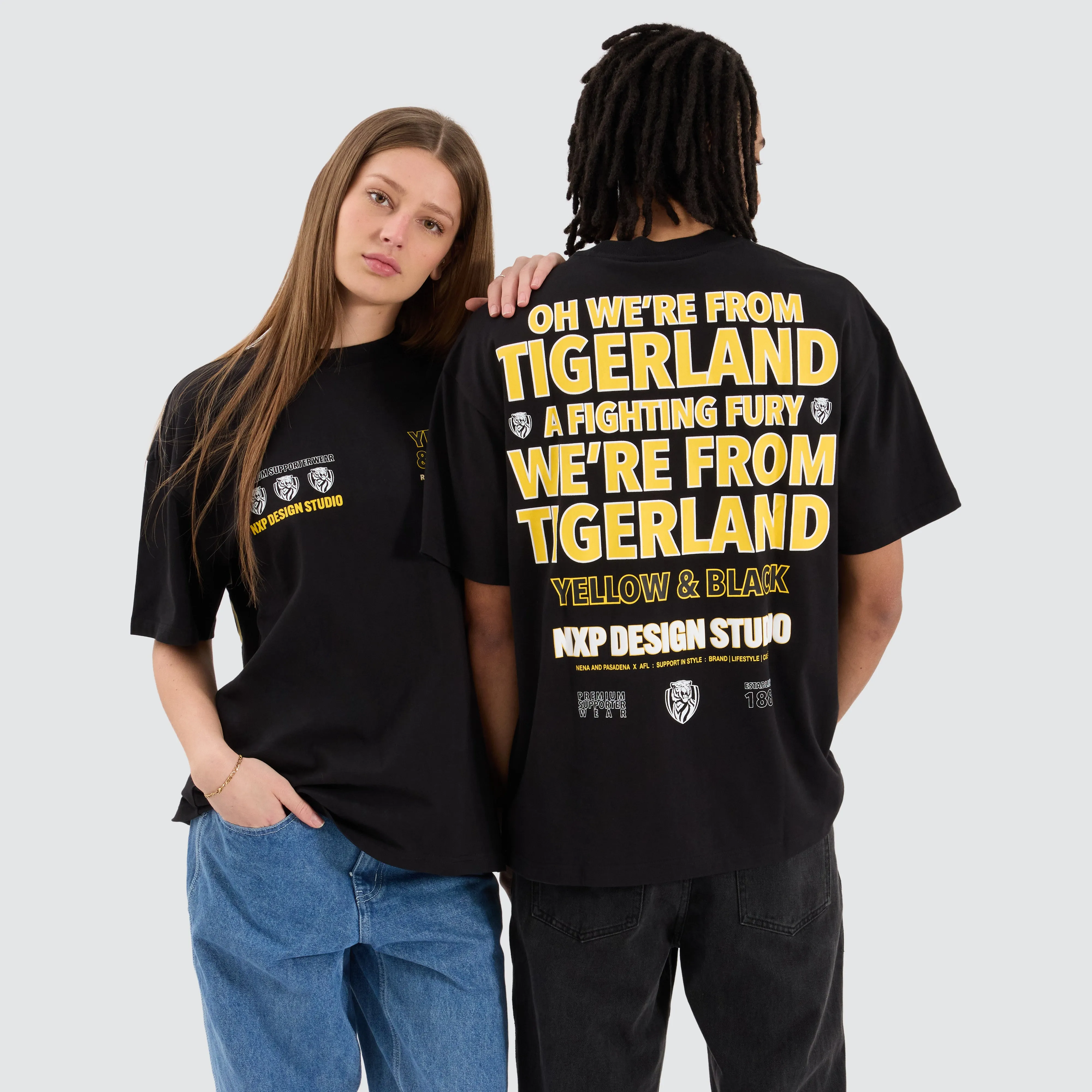 Richmond Tigers AFL Heavy Raptor Tee Jet Black sold by Neverland product image thumbnail 2